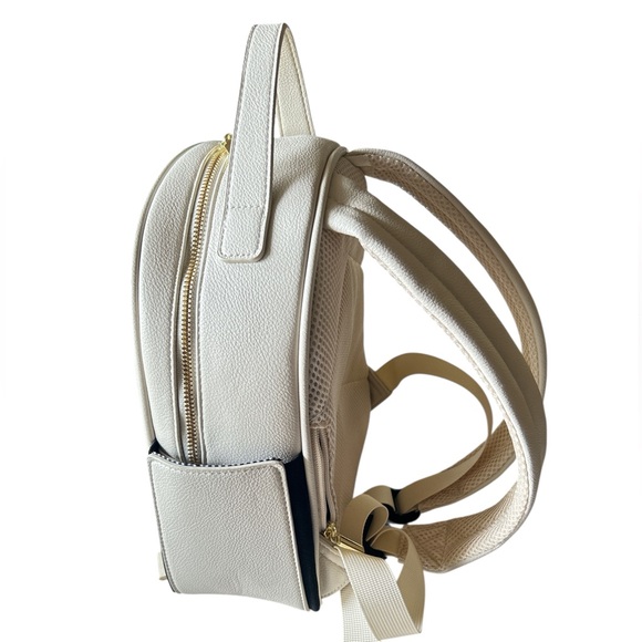 HATHWAY STEWART Elegant Golf & Leisure Backpack Neutral Cream Gold Hardware NWOT - Picture 5 of 11